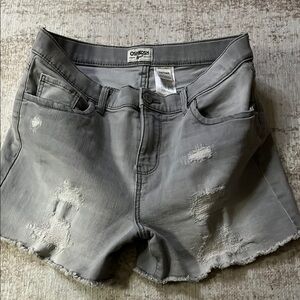 OshKosh B'gosh Girls Gray Distressed Shorts